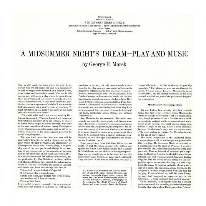 Incidental Music to A Midsummer Night's Dream