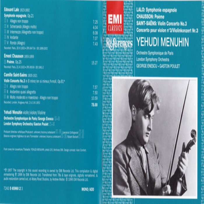 Lalo: Symphonie espagnole / Chausson: Poème / Saint-Saëns: Violin Concerto No. 3