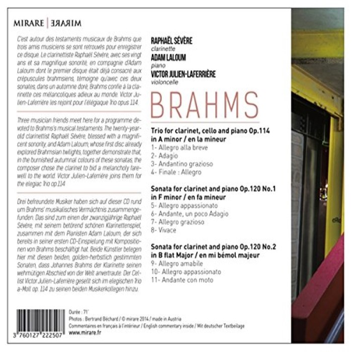 Sonata No. 1 & 2 for clarinet and piano / Trio in a minor for clarinet, cello and piano