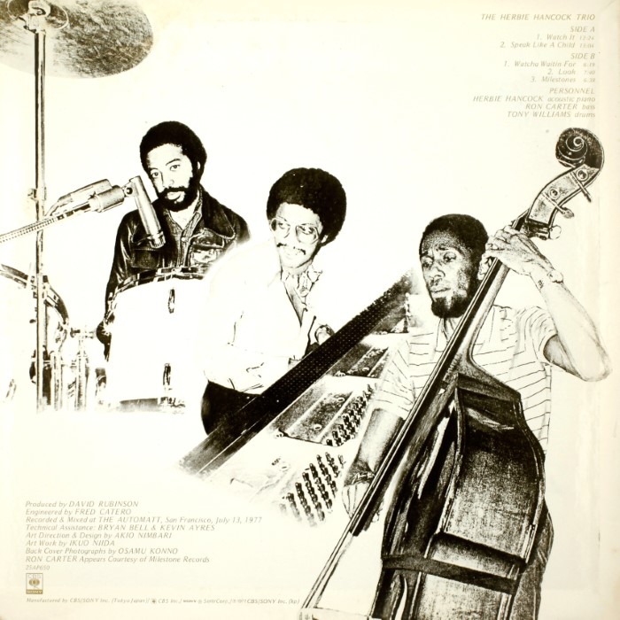 Herbie Hancock Trio With Ron Carter + Tony Williams